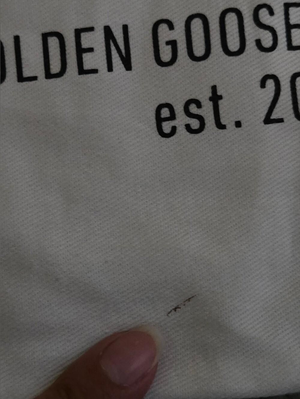 Golden Goose White Drawstring Dust Sack with Black Print - Picture 9 of 9
